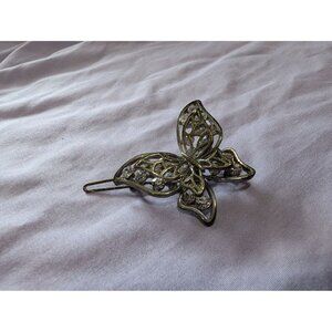 Vintage Butterfly Rhinestone Metal Hair Clip Barrette Elegant Design